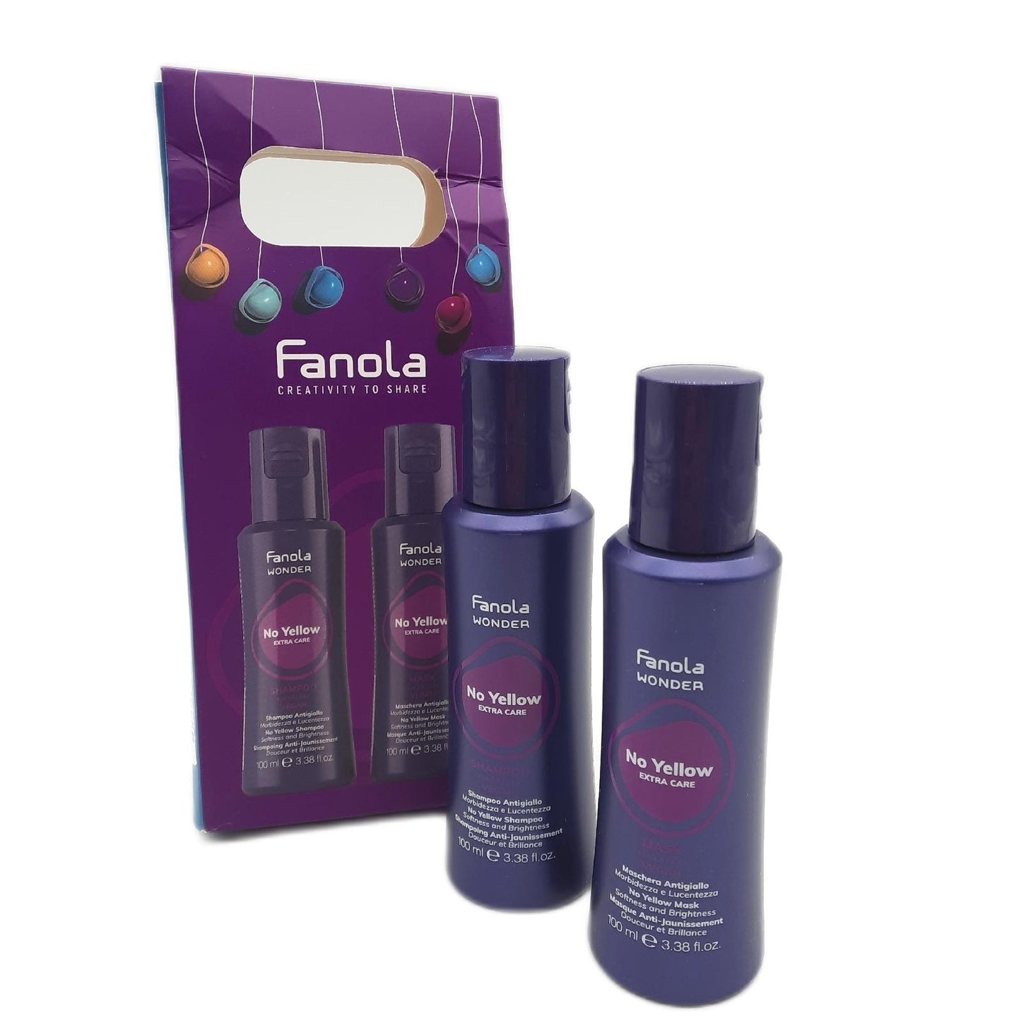 Fanola Haarpflege Set Shampoo Maske No Yellow Christmas Box Anti Gelbstich Glanz Geschmeid