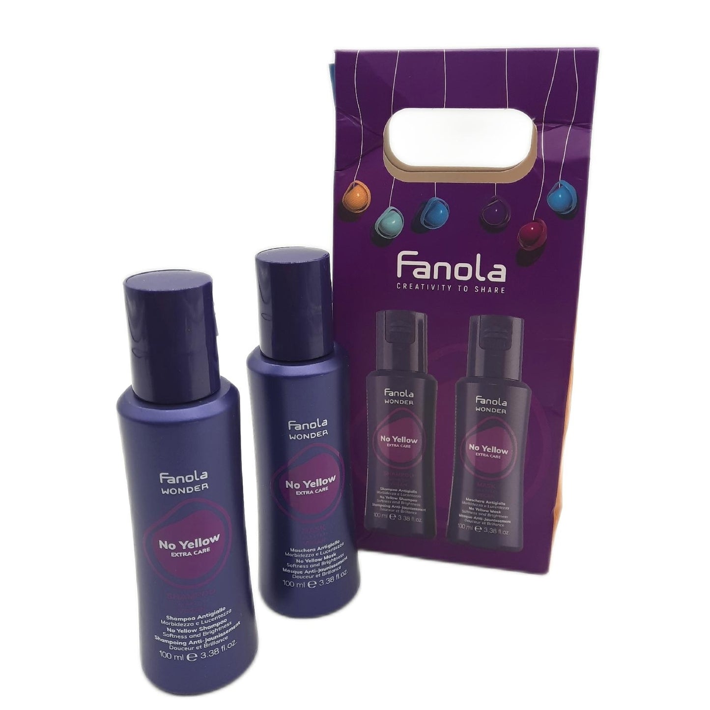 Fanola Haarpflege Set Shampoo Maske No Yellow Christmas Box Anti Gelbstich Glanz Geschmeid