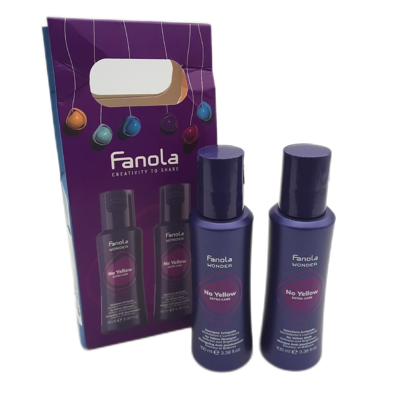 Fanola Haarpflege Set Shampoo Maske No Yellow Christmas Box Anti Gelbstich Glanz Geschmeid