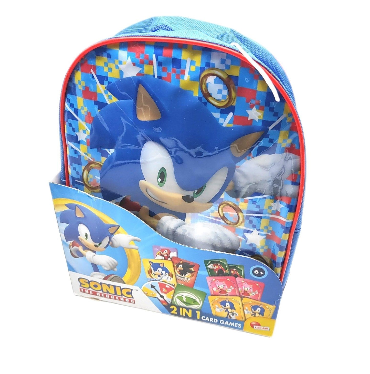 Lisciani Rucksack Set Spiele Reisespiele Sonic Kartenspiele Lernen Abenteuer Set