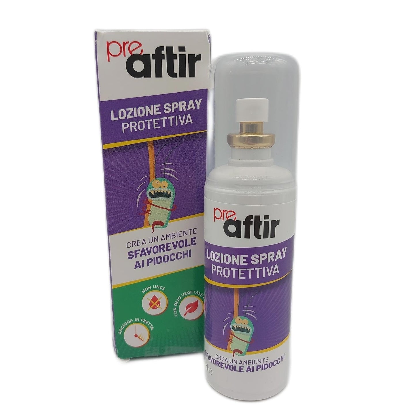 Preaftir Spray Lotion Gesundheits Pflege Präventiv Behandlung effektiv sicher gegen Läuse und Nissen