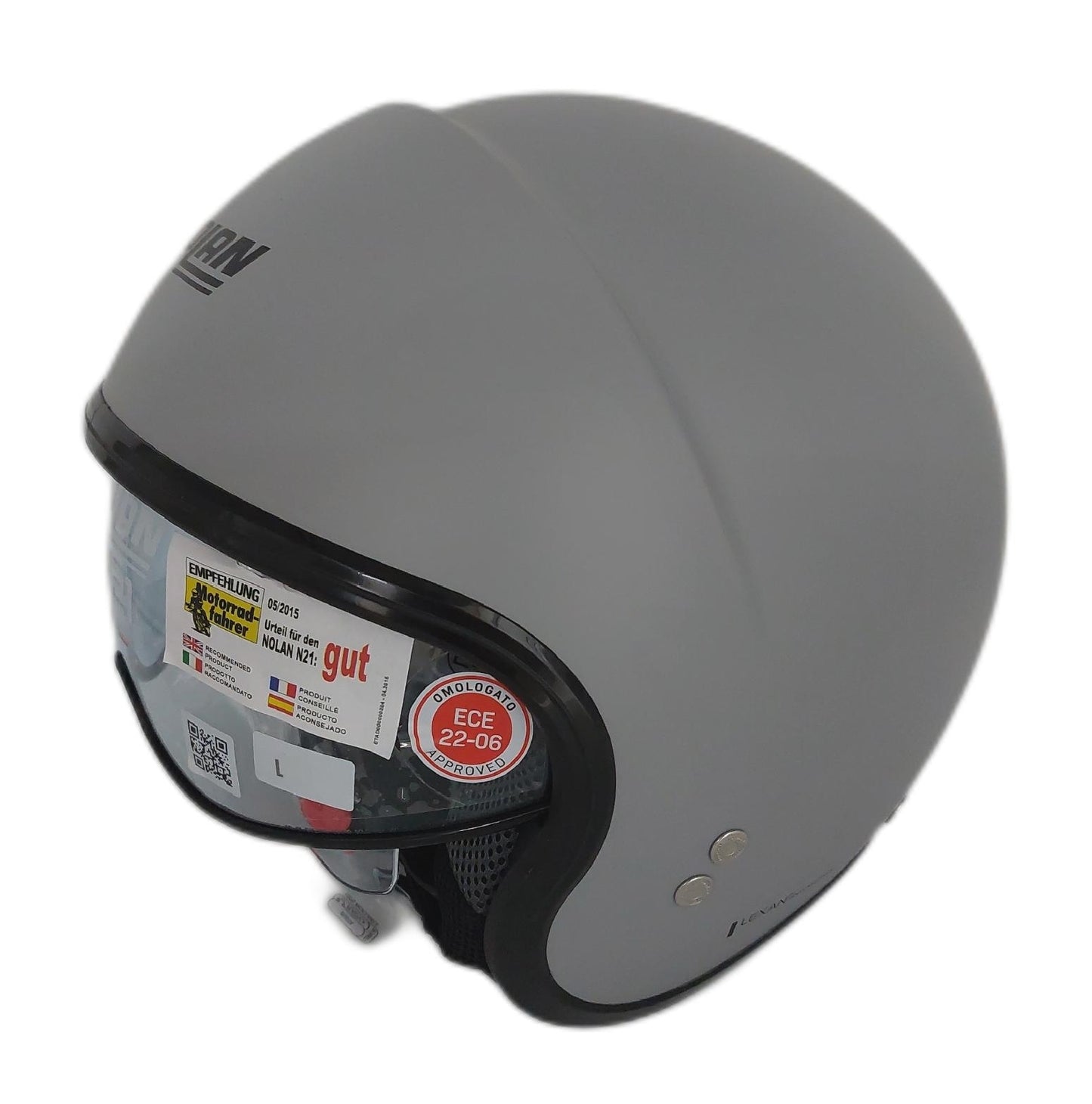 Nolan Helm Motorradhelm Motorradbekleidung N21 06 Classico 304 L Matt Grau Komfort Sicherheit