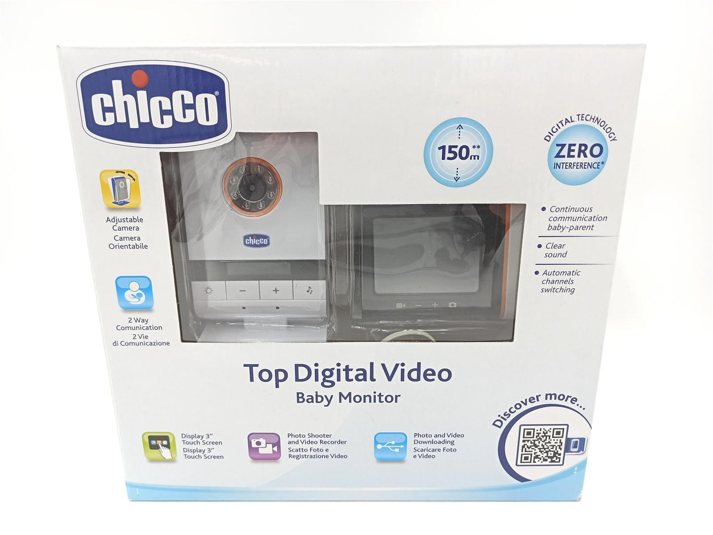 Chicco Baby Monitor Überwachung Baby Control Video Digital Top USB Einfach bedienen Sicherheit Baby