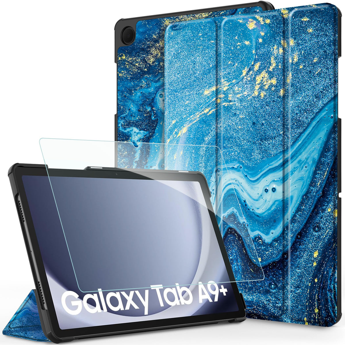 CACOE Hülle Tablet Zubehör Galaxy Tab A9 Plus 11 Zoll Schutzfolie Ultra Dünn Pass