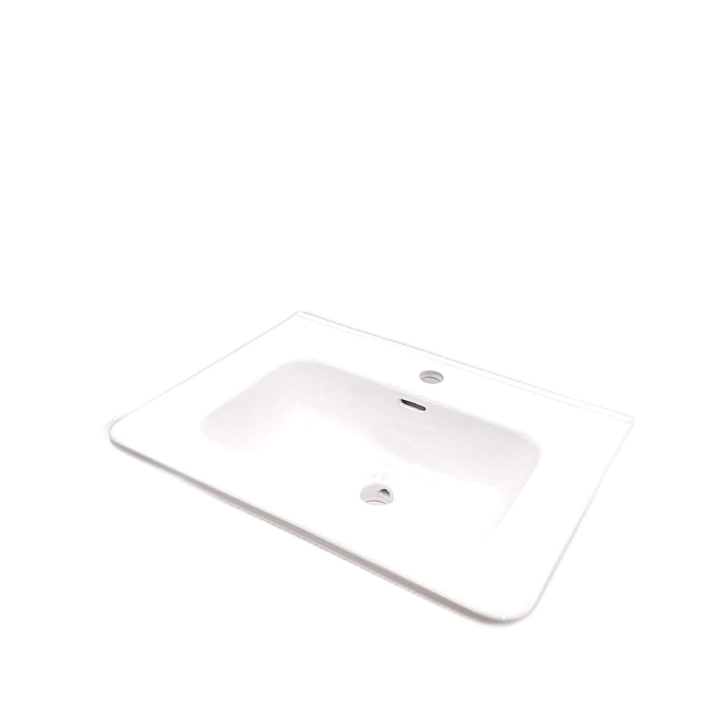 Beauty Einbauwaschbecken Badmöbel Keramik Weiß 46 x 61 cm Elegantes Design für Badezimmer