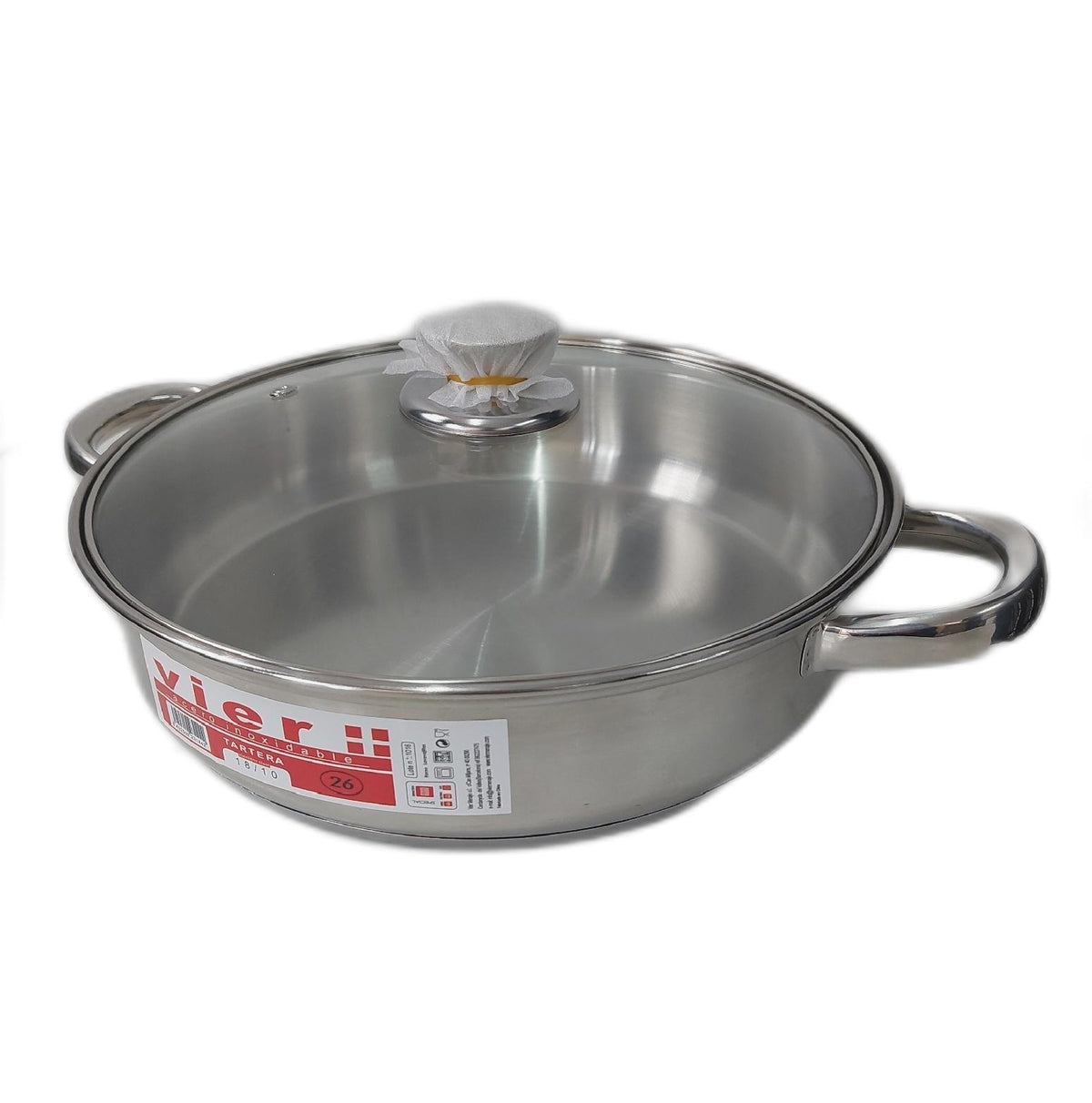Edelstahl Kochtopf Küche Niedriger Kochtopf 26 cm Kochen Zubere