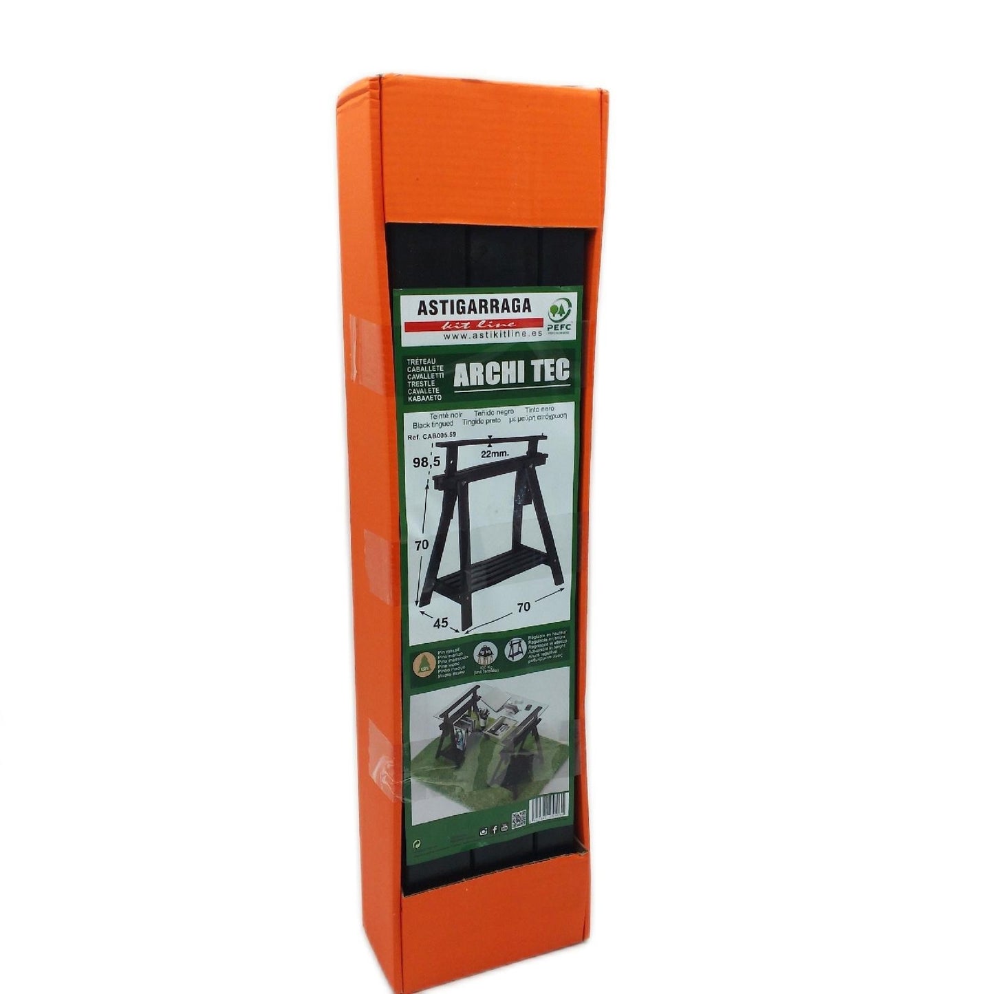 Holzbock Architekt Arbeitsbock Bauzubehör Kiefer 70 cm Höhe Tragkraft 400 kg Holz