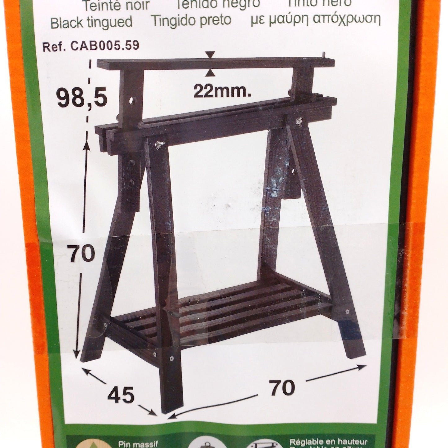 Holzbock Architekt Arbeitsbock Bauzubehör Kiefer 70 cm Höhe Tragkraft 400 kg Holz