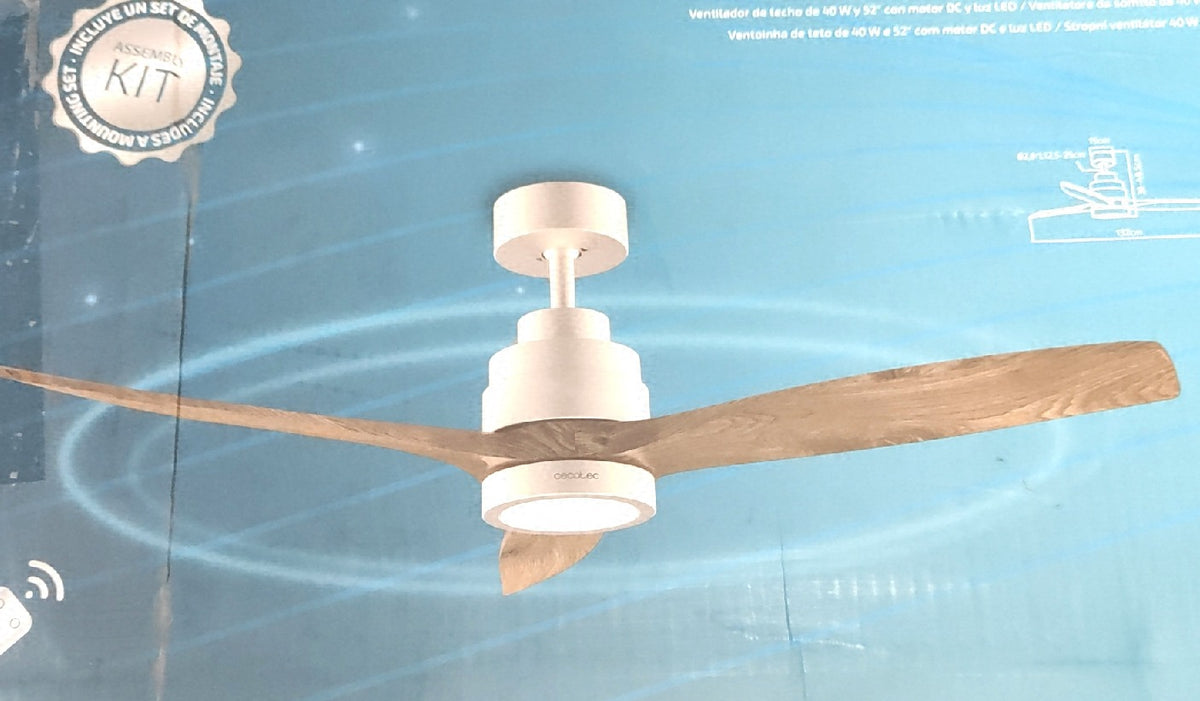Cecotec Deckenventilator EnergySilence Aero 5295 GoldBlack mit Holzfluegel Deckenventialtor