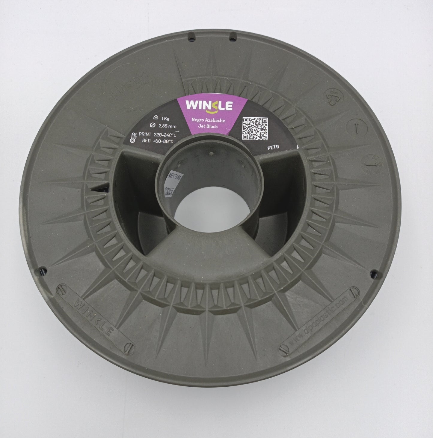 WINKLE Filament 3D Druck Zubehör PETG 285 mm Gagat Schwarz Spule