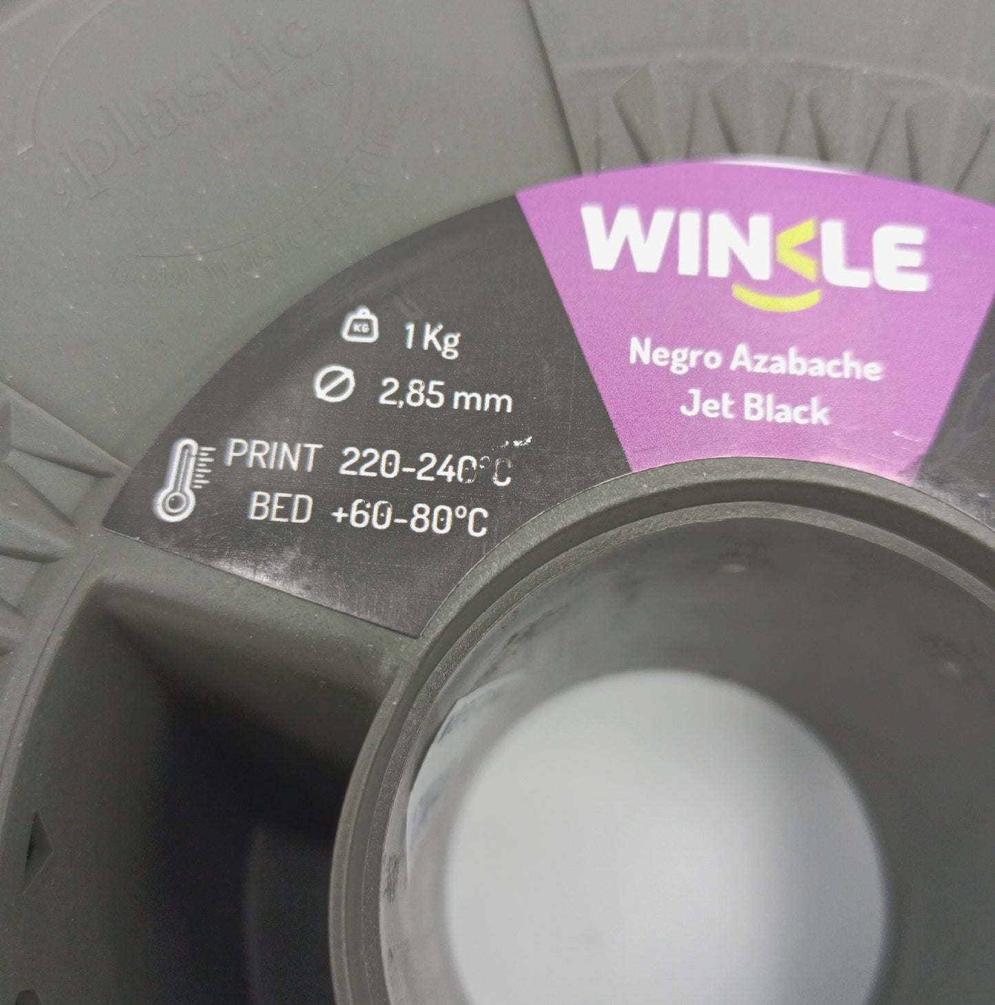WINKLE Filament 3D Druck Zubehör PETG 285 mm Gagat Schwarz Spule