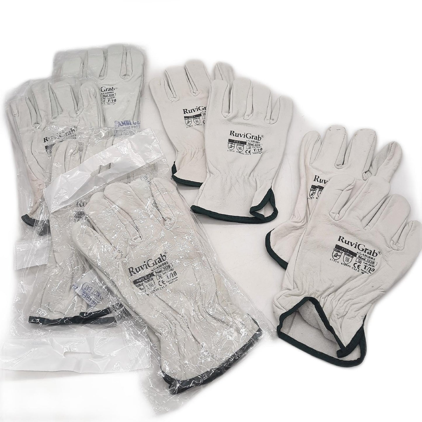 RuviGrab Arbeitshandschuhe Gartenhandschuhe Leder 6er Pack robust komfortabel für Damen
