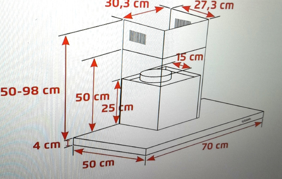 Corbero Dunstabzugshaube Küche Horizontale 70 cm Design Kratzer auf