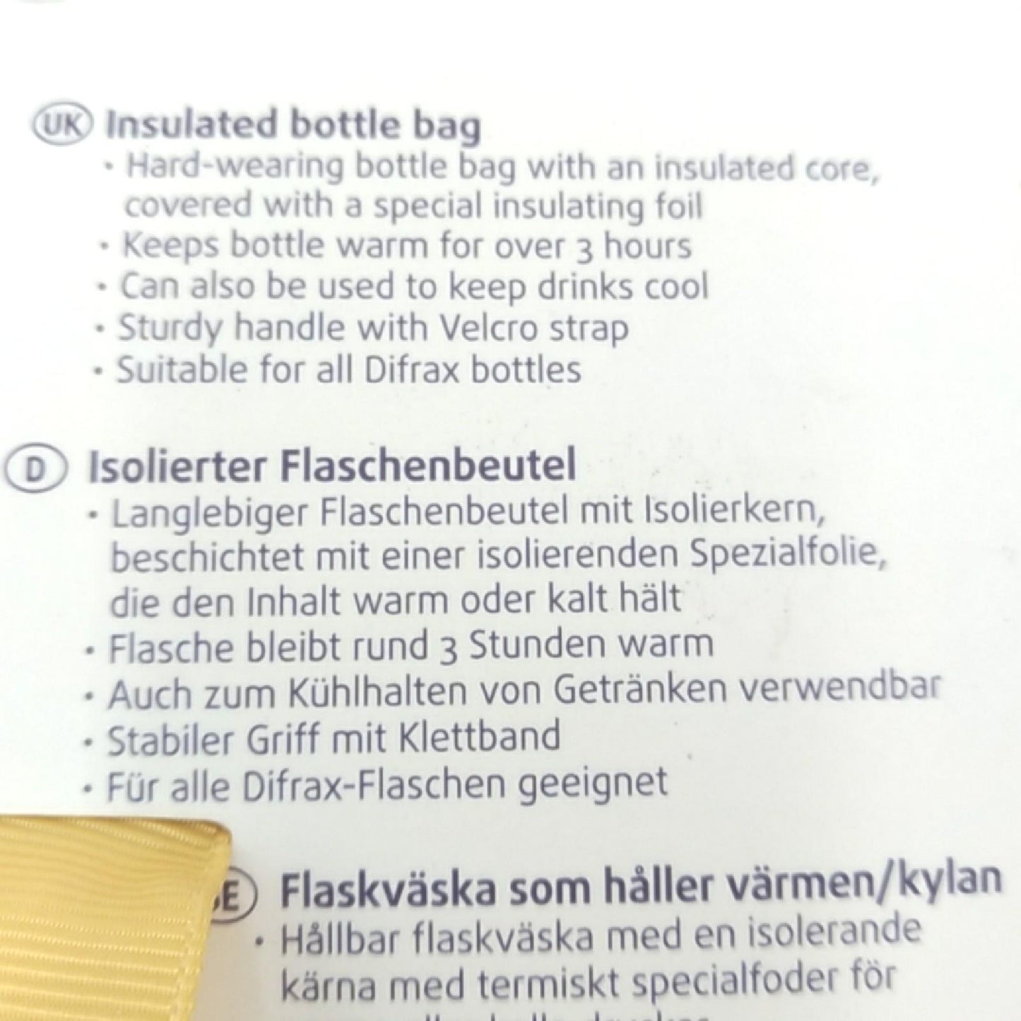 Difrax DFX108 Isoliertasche für babyflasche, gold