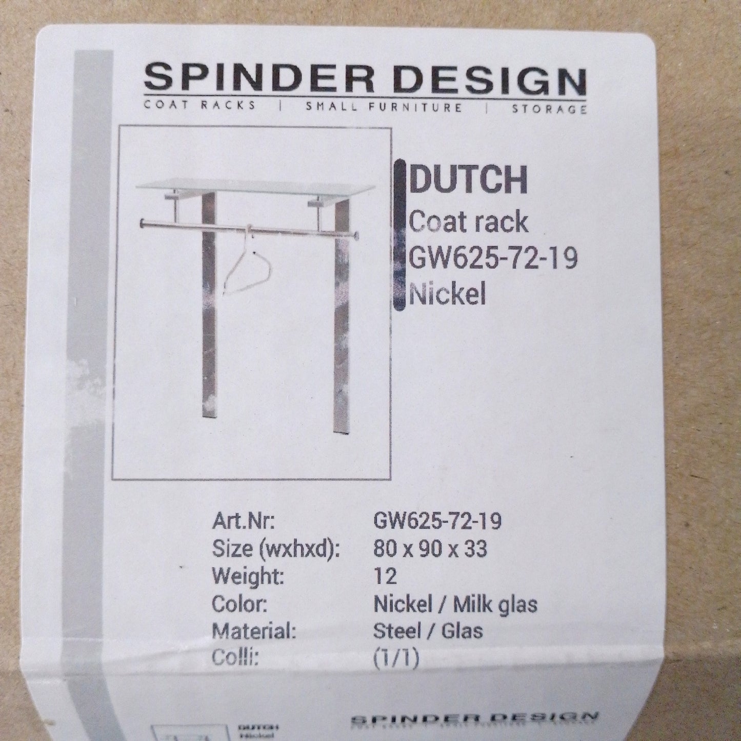 Spinder Design Garderobenleiste Garderobe Dutch L x B x H 330 x 80 Wandmontage Clever