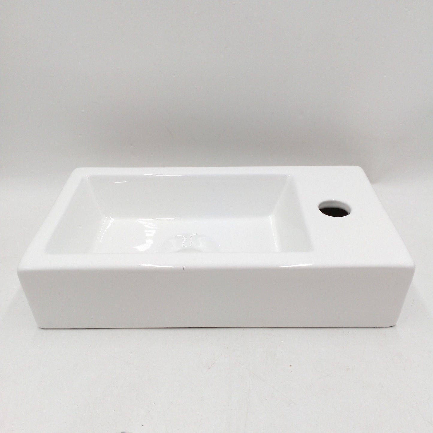 Camargue Waschbecken Set Badezimmer Dallas 40 x 22 cm Keramik Weiß Modern