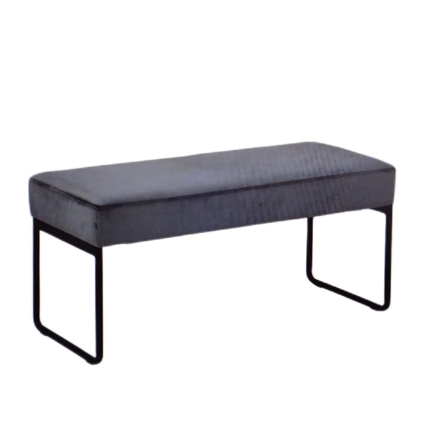 Sitzbank Samt Grau, 120 x 45 x 45 cm