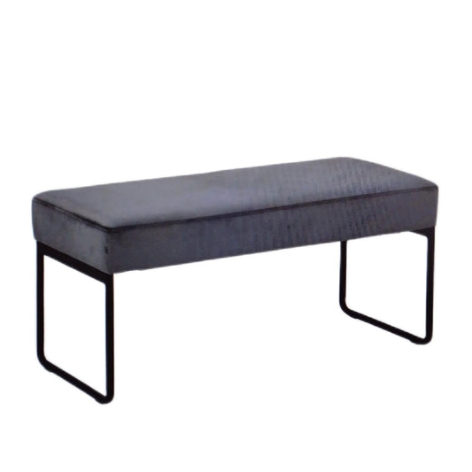 Sitzbank Samt Grau, 120 x 45 x 45 cm