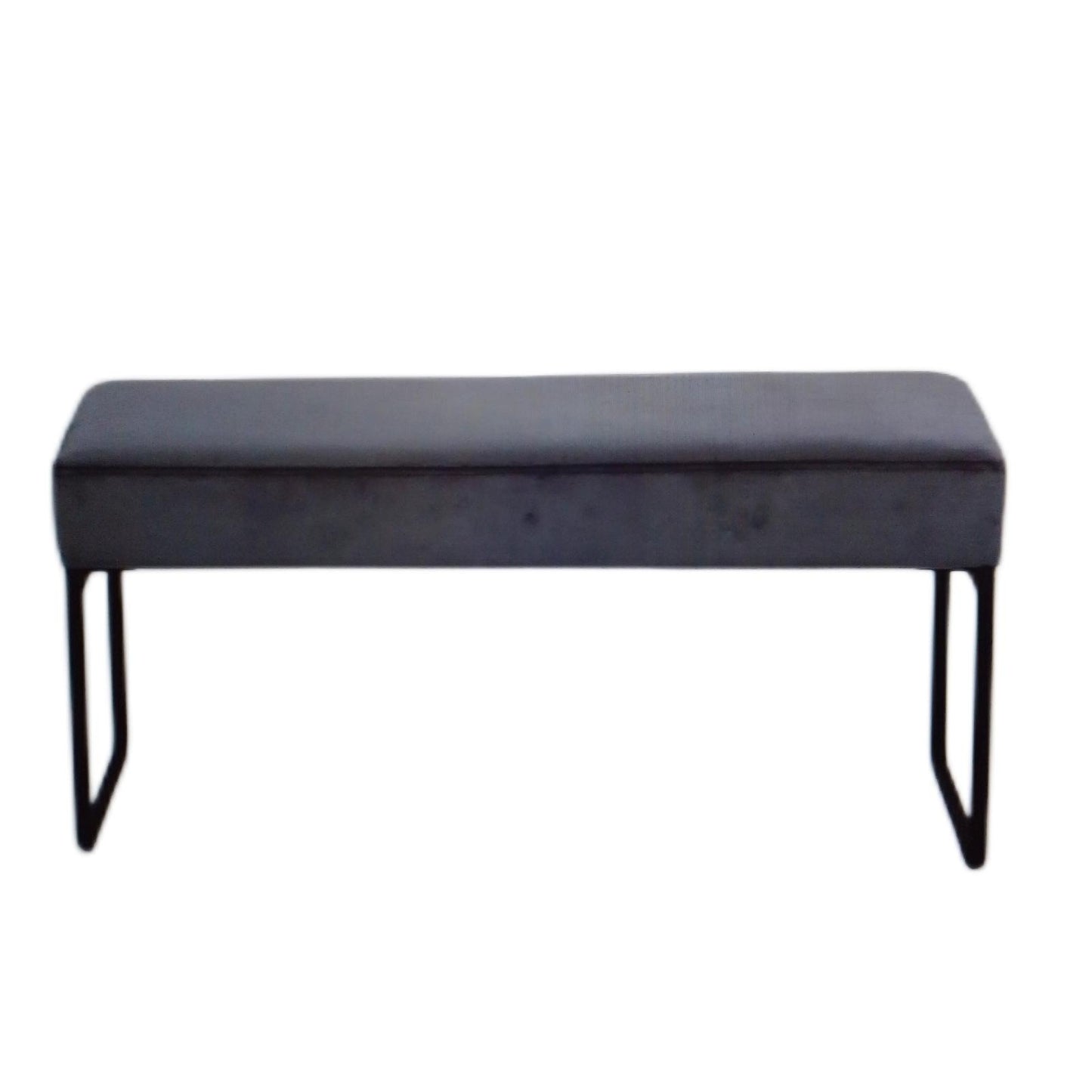 Sitzbank Samt Grau, 120 x 45 x 45 cm