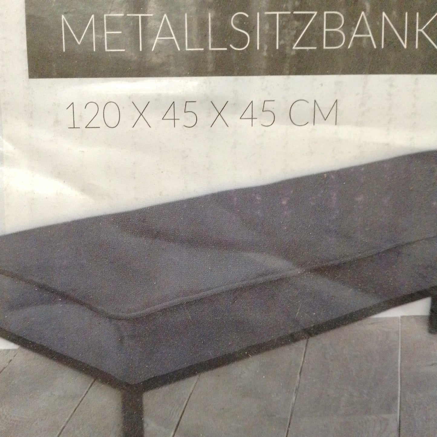 Sitzbank Samt Grau, 120 x 45 x 45 cm