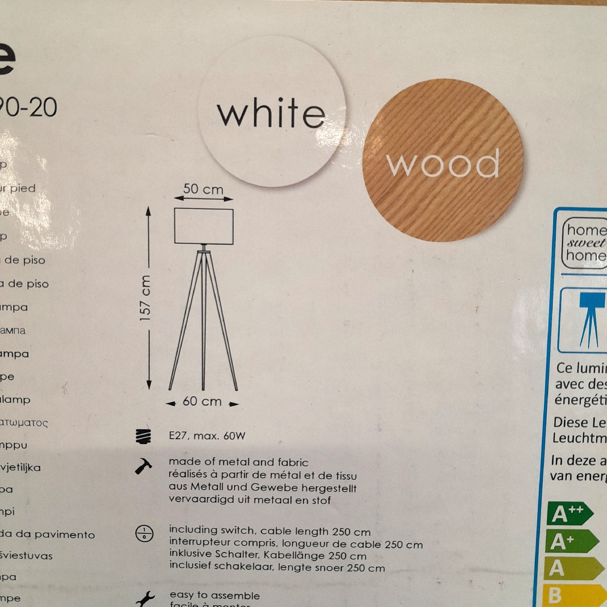 Home Sweet Home Stehleuchte Beleuchtung Wohnraum Eiche Eleganz Höhe 160 cm Durchmesser