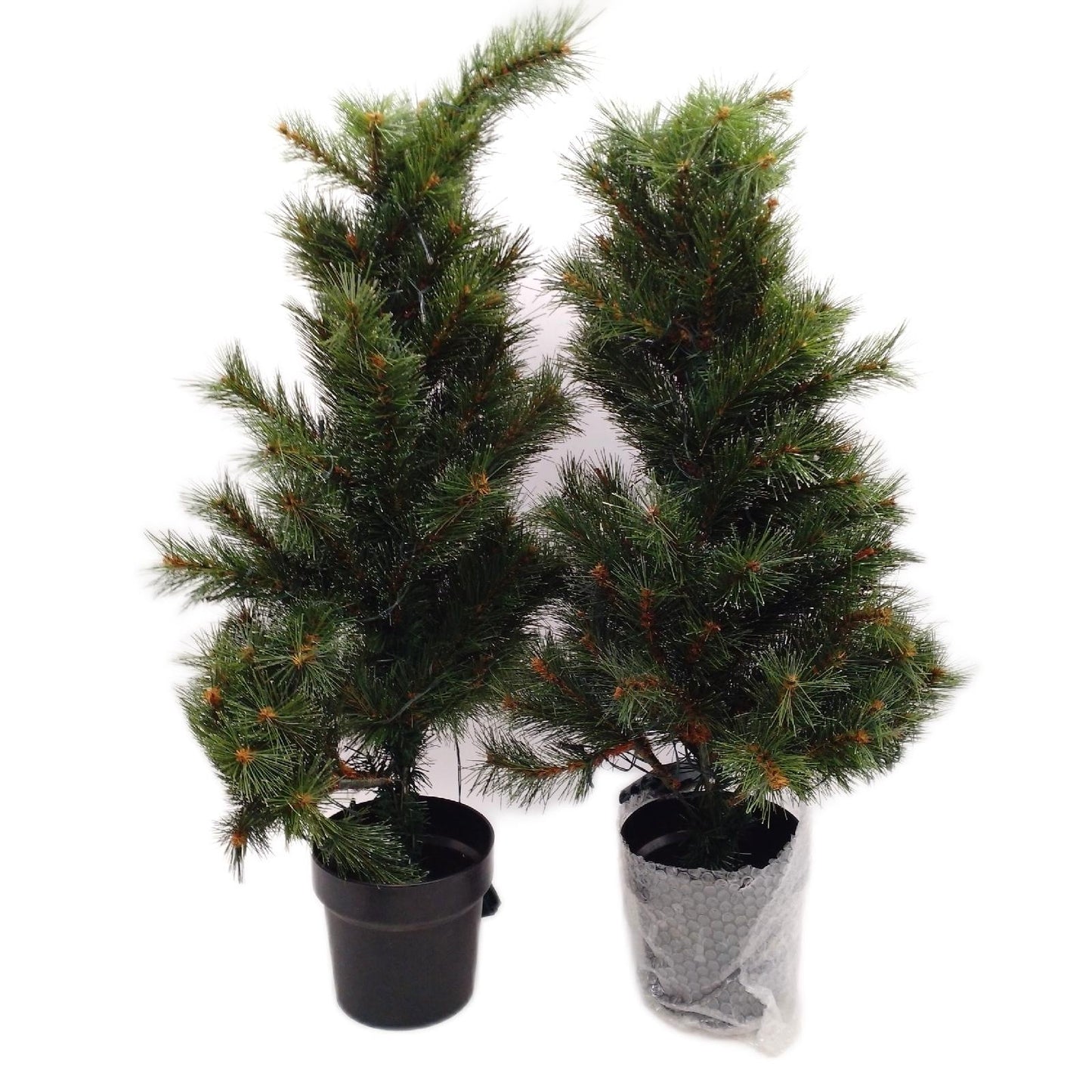 Kunstlicher Weihnachtsbaum Set Dekoration Kranz LED Beleuchtung Grün Batteriebetrieb Festlich