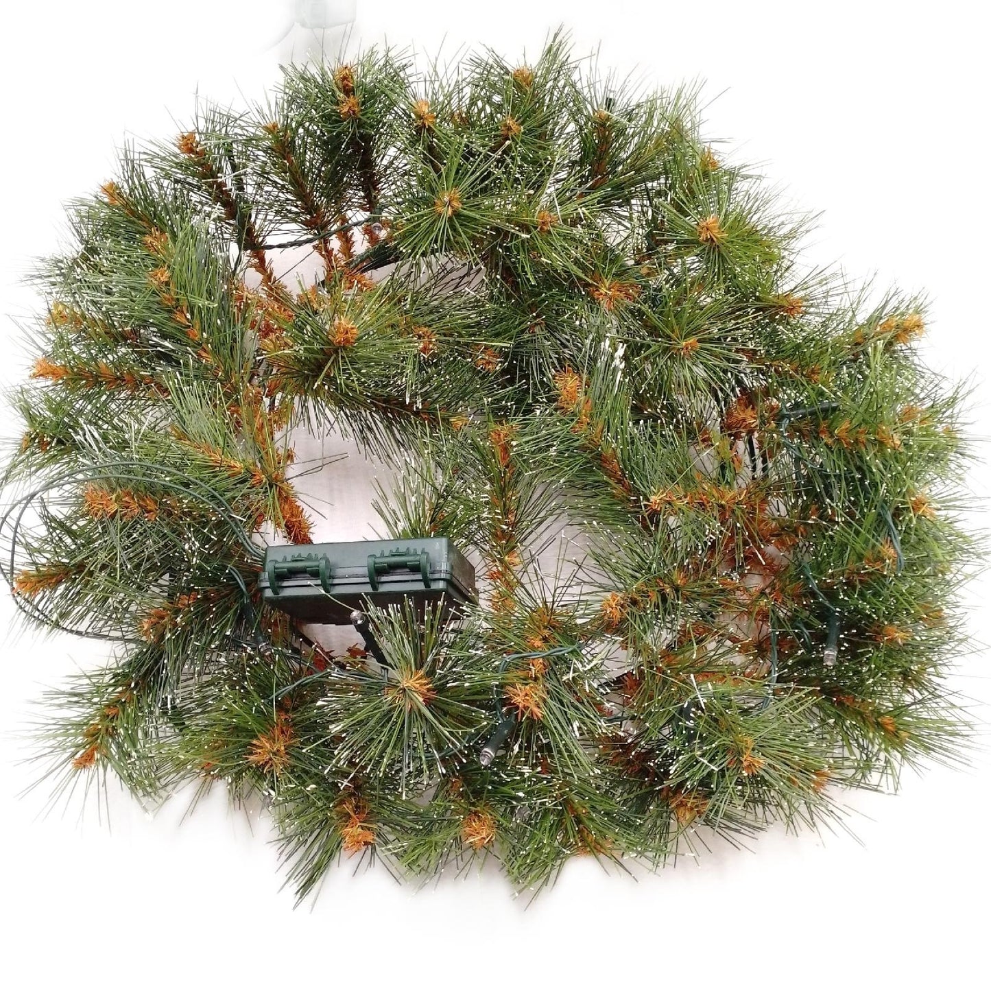 Kunstlicher Weihnachtsbaum Set Dekoration Kranz LED Beleuchtung Grün Batteriebetrieb Festlich