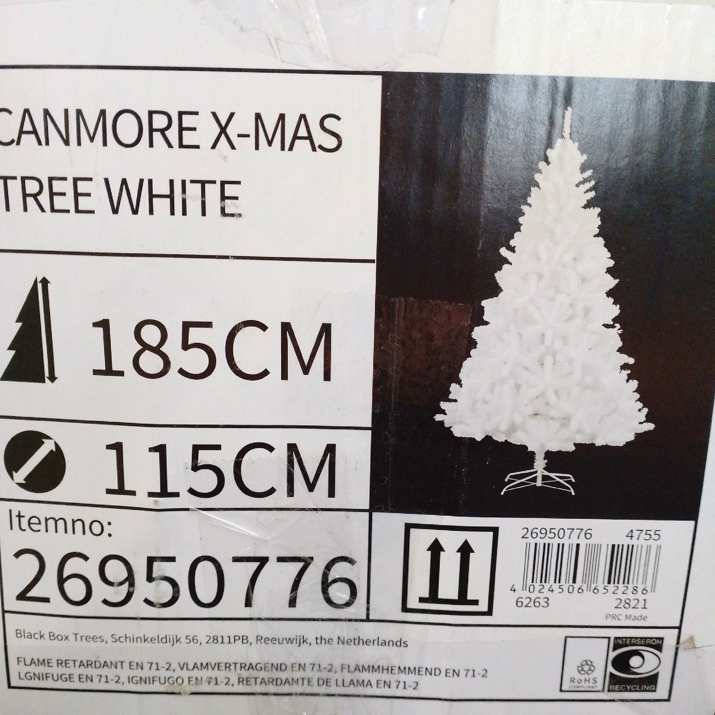 Canmore Weihnachtsbaum künstlicher Baum Weihnachtsdekoration Canmore weiß 185 cm festlich