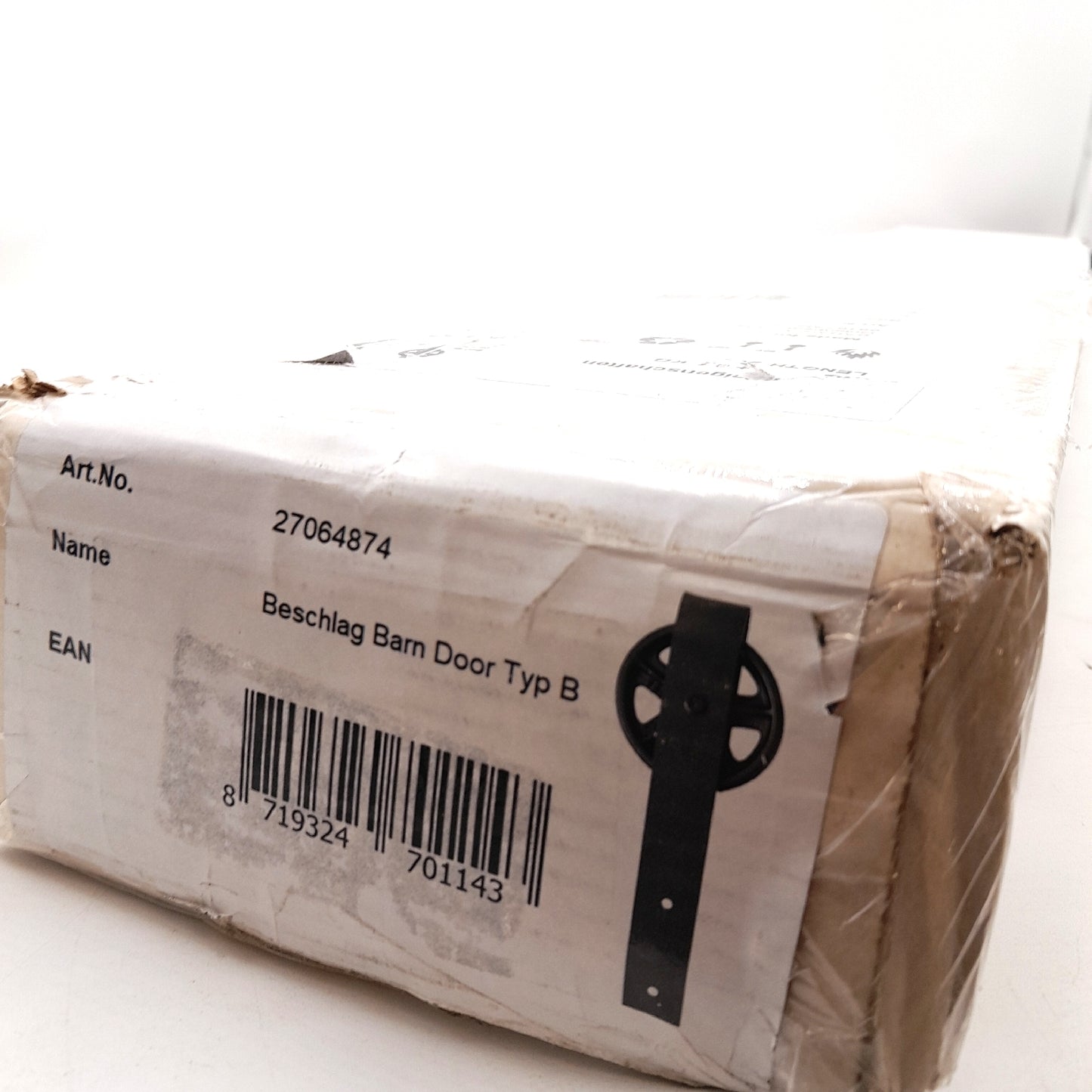 Holzschiebet?r-Beschlag Barn Door Typ B 200 cm, Schwarz, Passend f?r: Holzschie