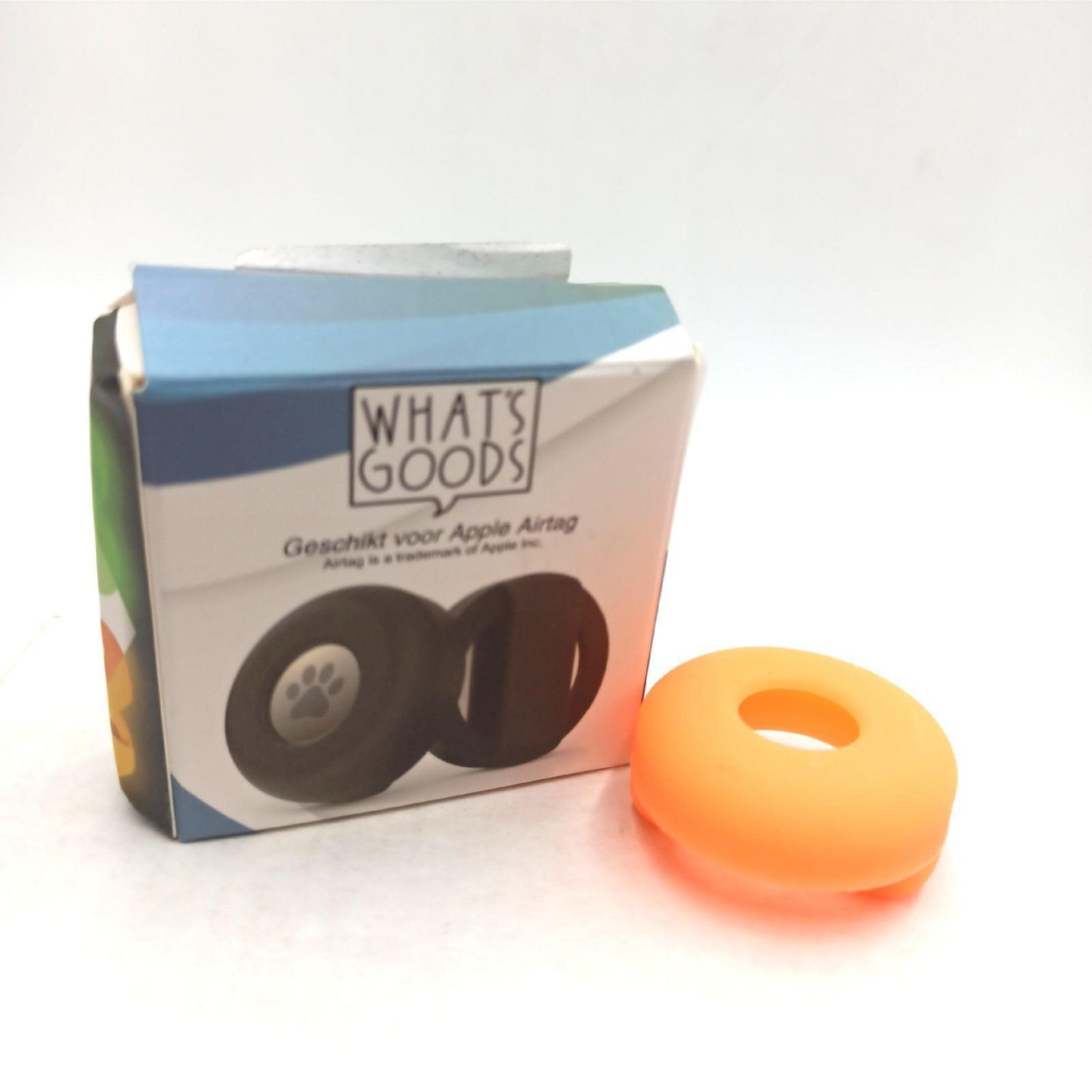 What's Goods® Original Hund und Katze Haustiere Silikon Halsband Schutz Hülle/Halter passend für Apple Airtag - Glow in The Dark Orange