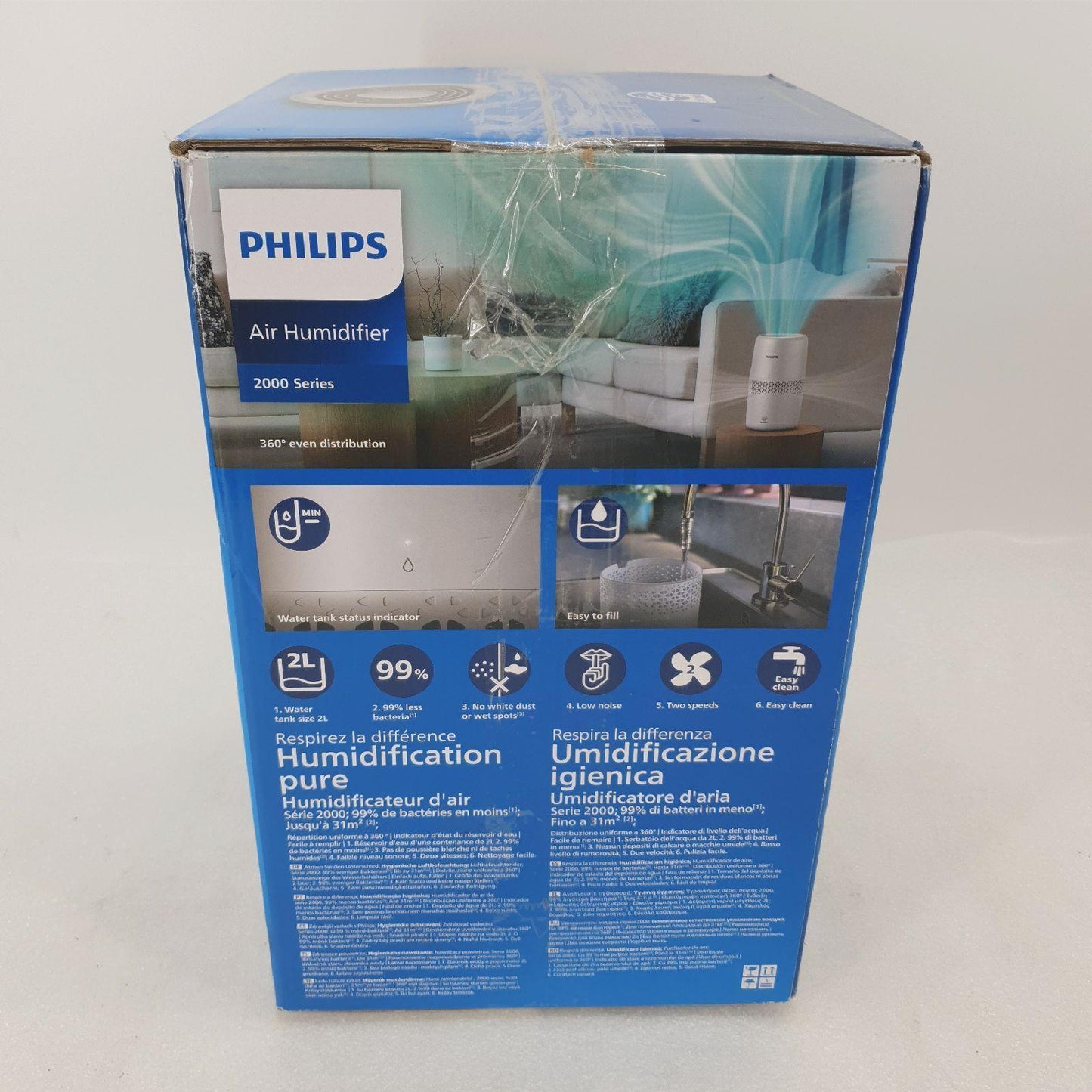 Philips Luftbefeuchter Haushaltsgeräte 2000er Serie effektive NanoCloud Technologie