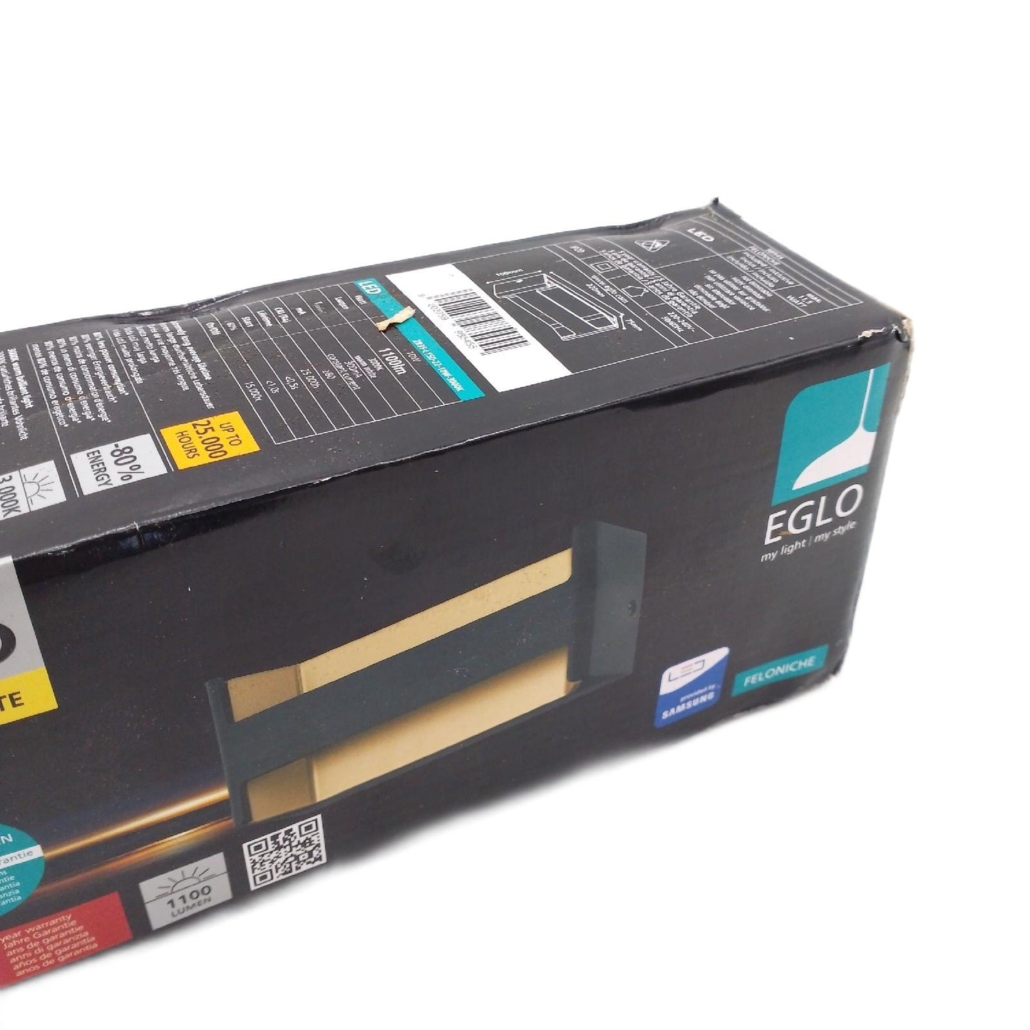 Eglo Wandleuchte Beleuchtung Feloniche LED 10 Watt Schwarz Gold Design Modern