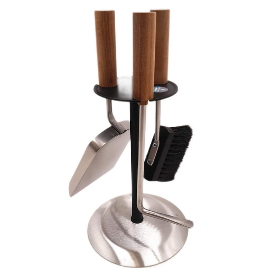 Lienbacher Kamingarnitur Kaminzubehor Edelstahl Schwarz Rondo 40 cm modern