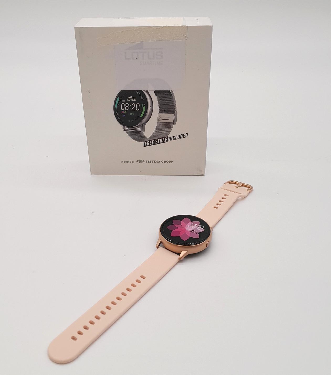 Lotus Smartime Digital Damen Armbanduhr aus Edelstahl mit Milanaise-Armband in der Farbe Roségold 43 mm