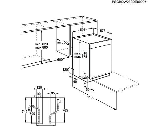 AEG Unterbaugeschirrspüler 5000 FUS7672APM, 60 cm, edelstahl