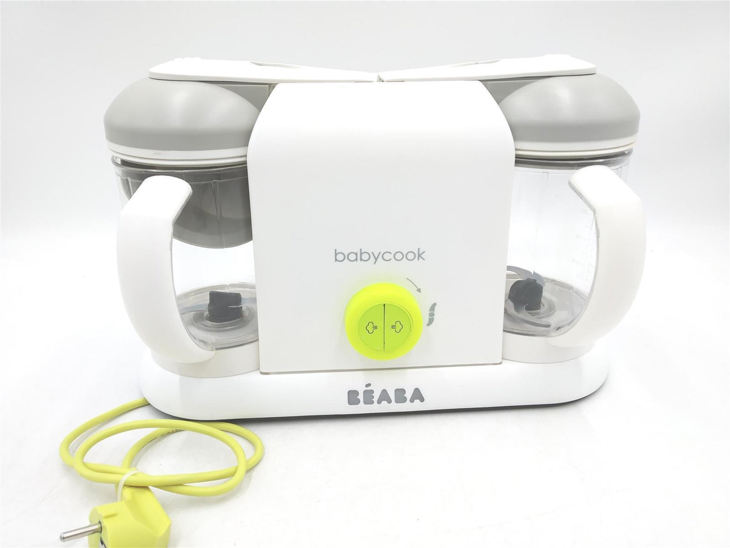 BÉABA Babycook Duo 4 in 1 Babynahrungszubereiter Dampfgarer XXL Fassungsvermögen 2x200 ml Weiss Silber Schnelles;Bitte um Zurückgesendet.