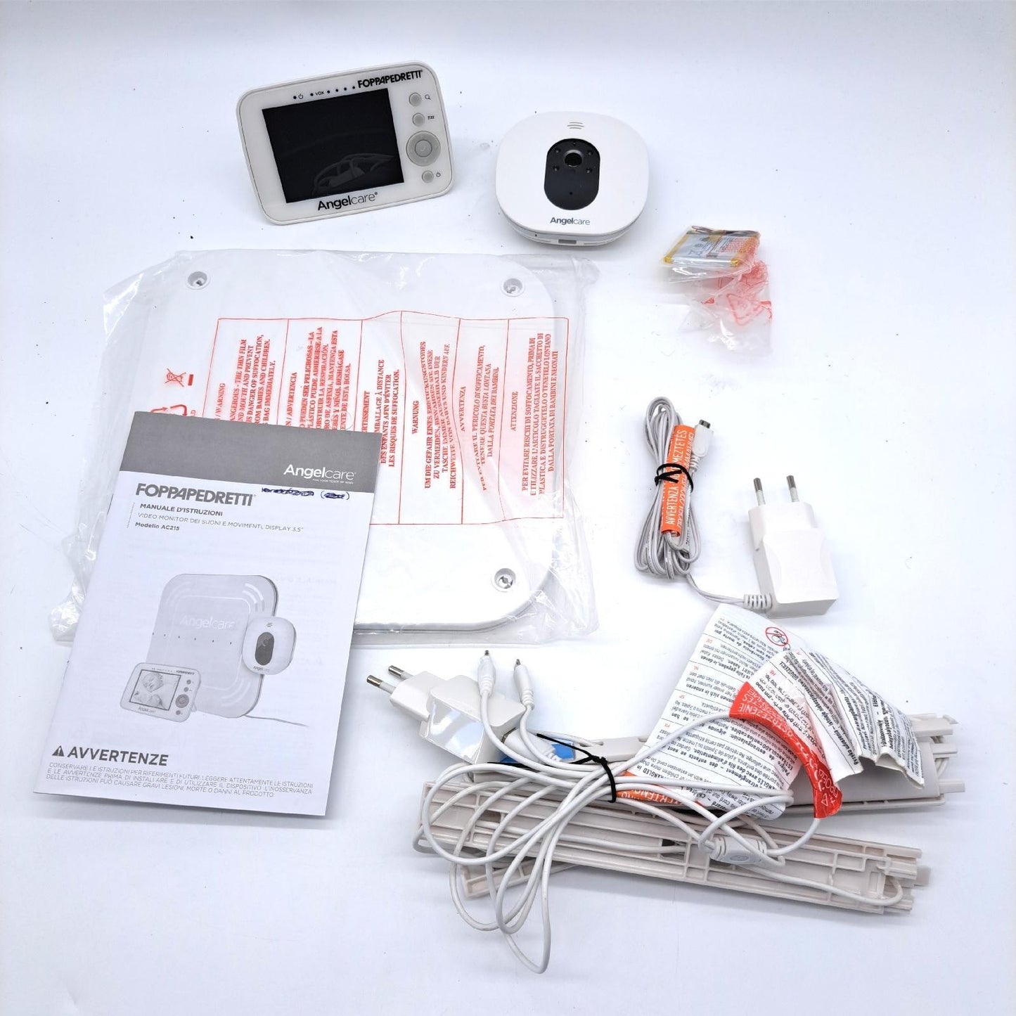 Foppapedretti Angelcare AC215 Videoüberwachung mit Bewegungssensor, Weiß