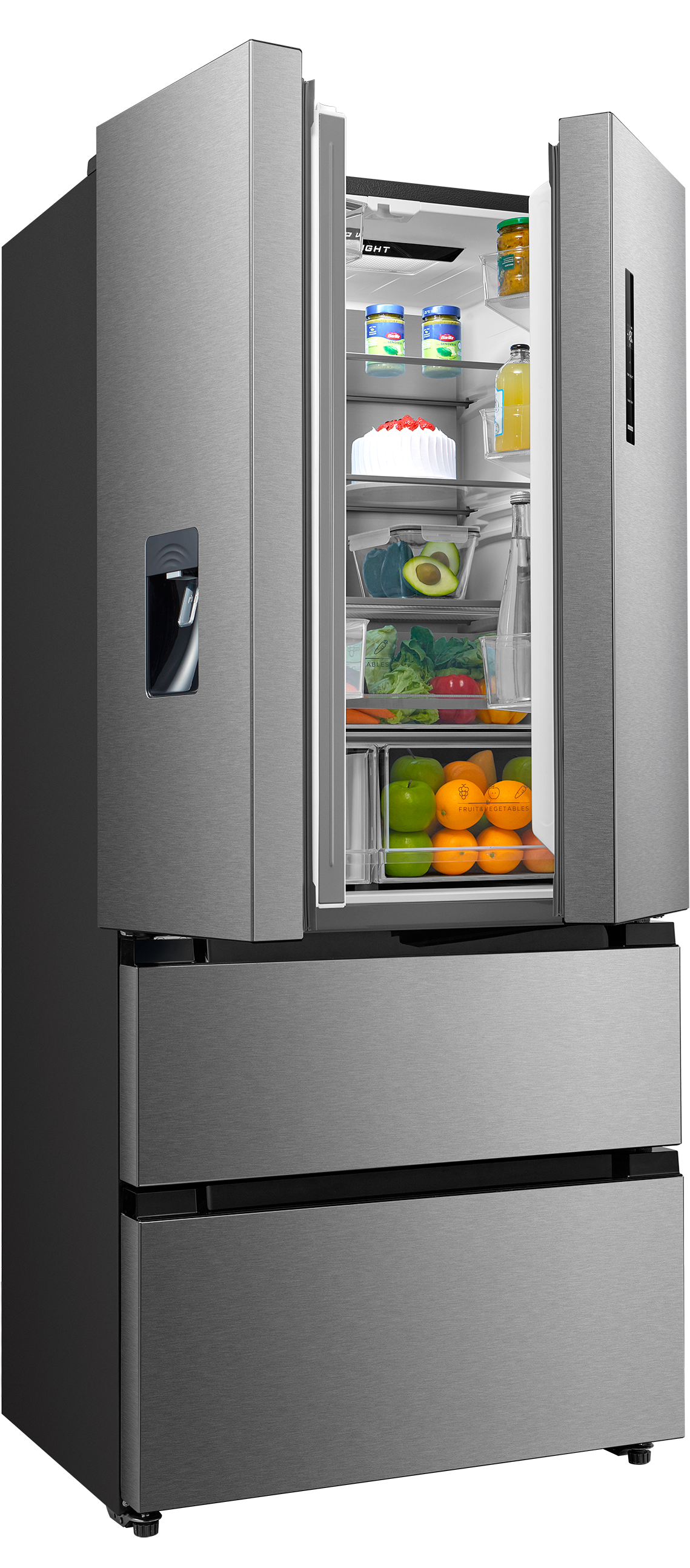 HANSEATIC French Door HFD18983CWDI, 190 cm, edelstahl
