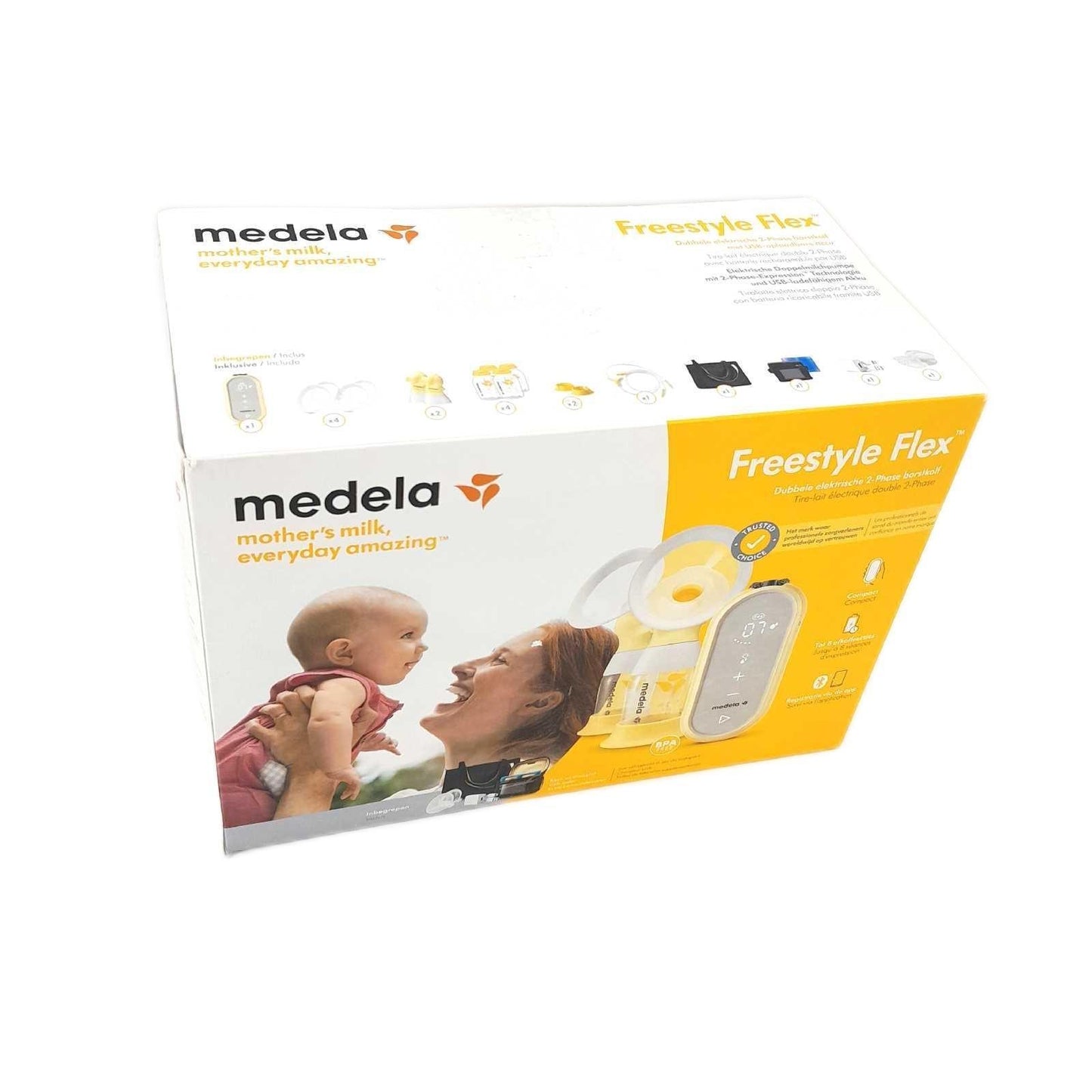 Medela Elektrisch Freestyle Flex Doppel Milchpumpe USB Lade Anschlus Ohne Schlauch