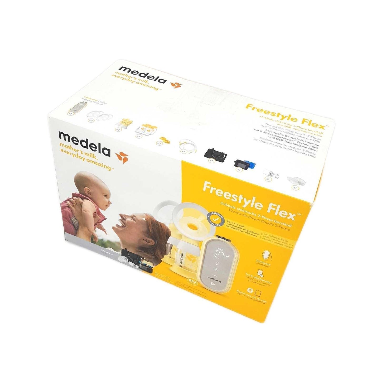 Medela Elektrisch Freestyle Flex Doppel Milchpumpe USB Lade Anschlus Ohne Schlauch