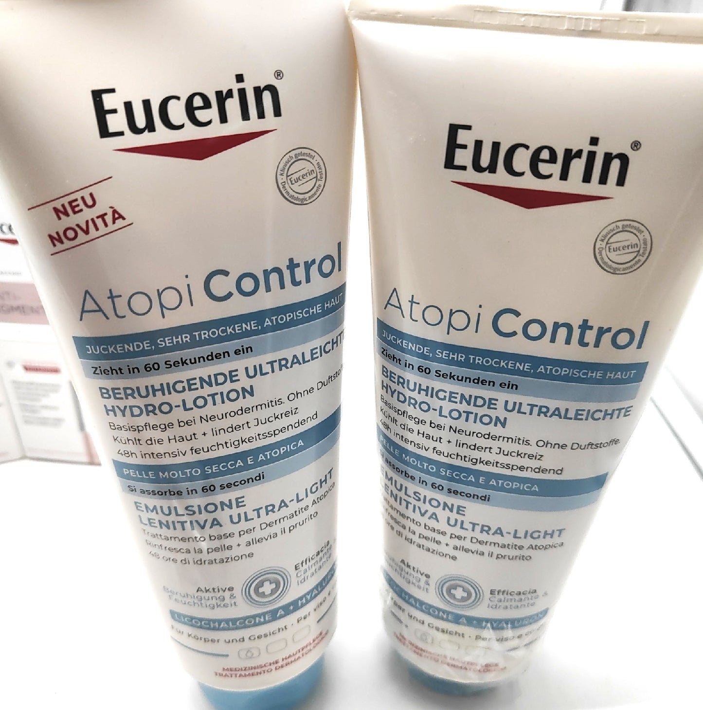Eucerin Pflegepaket Hautpflege Körperpflege Anti Pigment Atopi Control Pflege Set XXL geöffnet