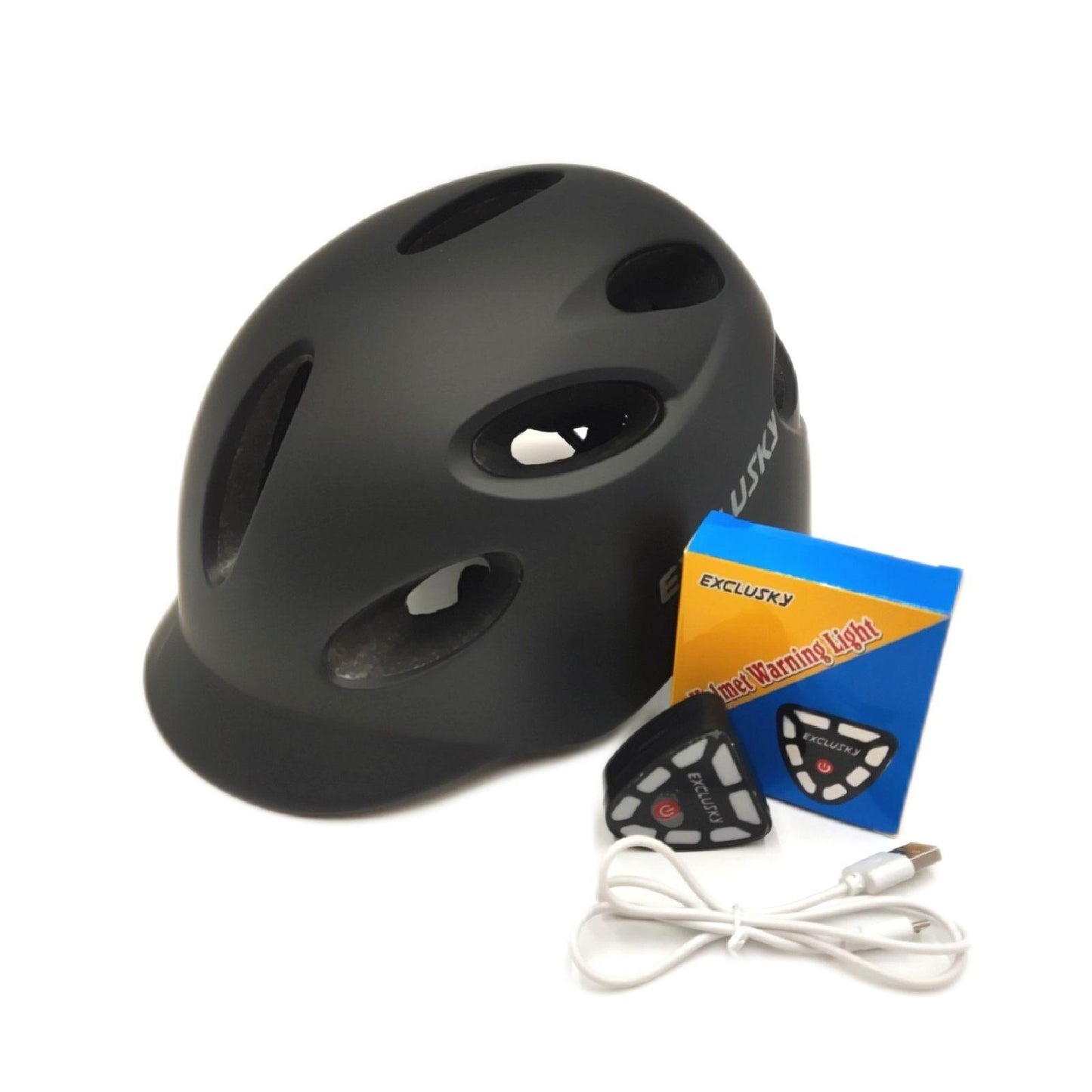 Exclusky Fahrradhelm Helm Fahrradzubehör Modell M L Urban Sicherheit Fahrradhelm Herren mit Licht Fahrrad