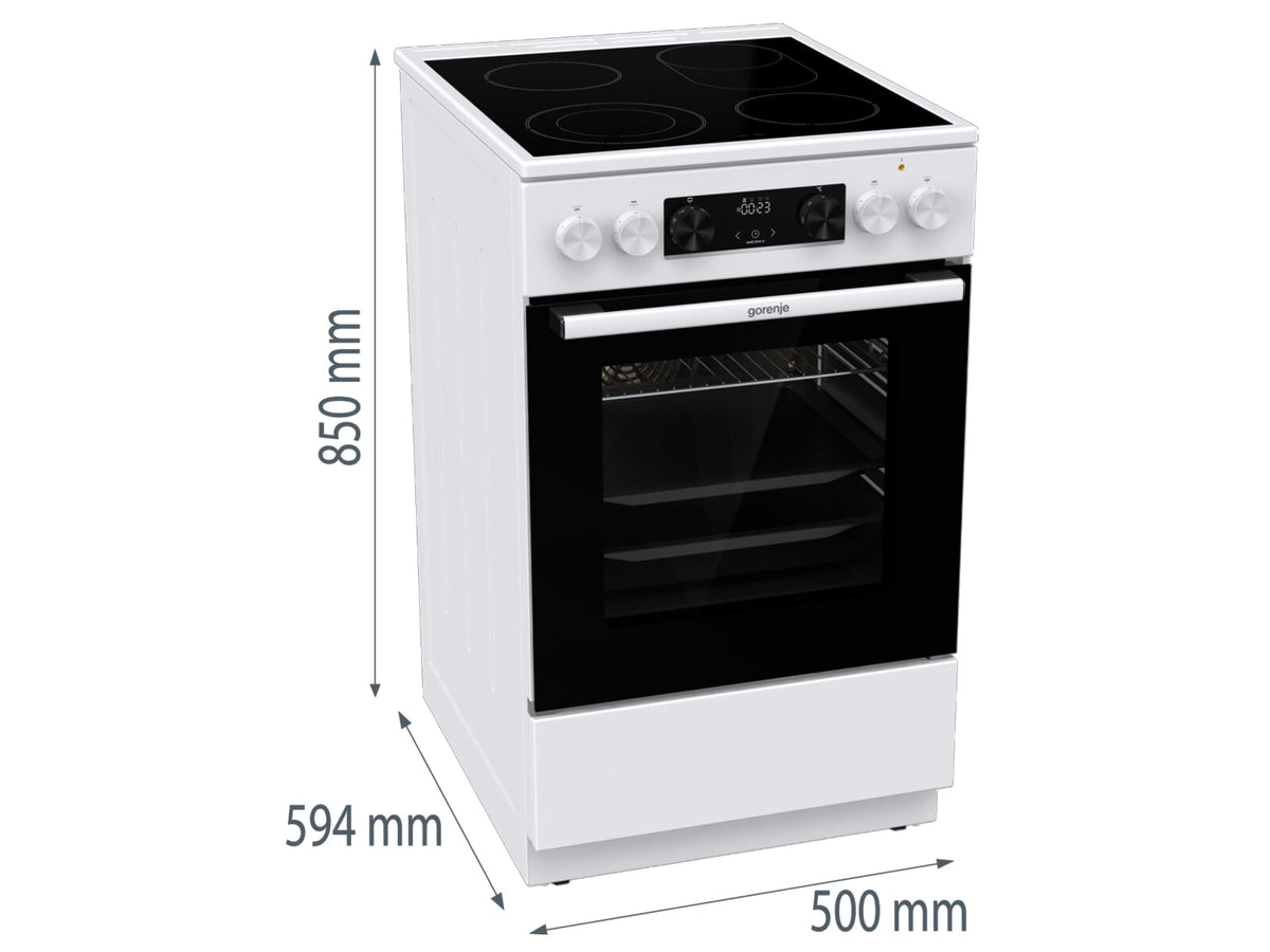 GORENJE Elektro-Standherd GECS5C7, 50cm, weiß