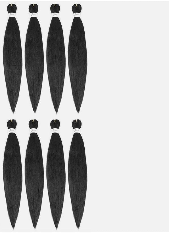 X-Tress Vorgestreckte Flechthaarverlängerung 8pcs 24" Easy Braid Crochet Twist Braids Natürliches Haar Flechten Yaki Glatte Haarverlängerungen Synthetisches Haarbündel Braids#1 Jet Black