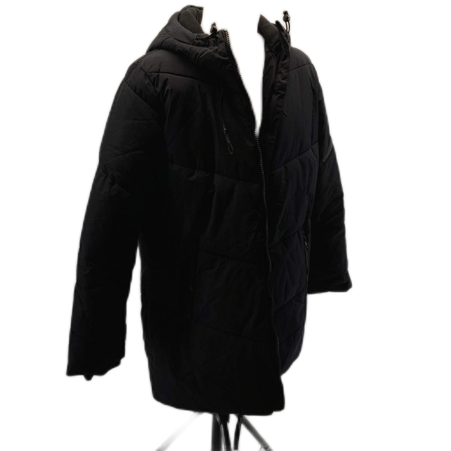 OXMO OXBella Damen Parka Übergangsmantel Lange Jacke mit Kapuze Pattentaschen Regular fit, Größe:XXL, Farbe:BLACK (799000)