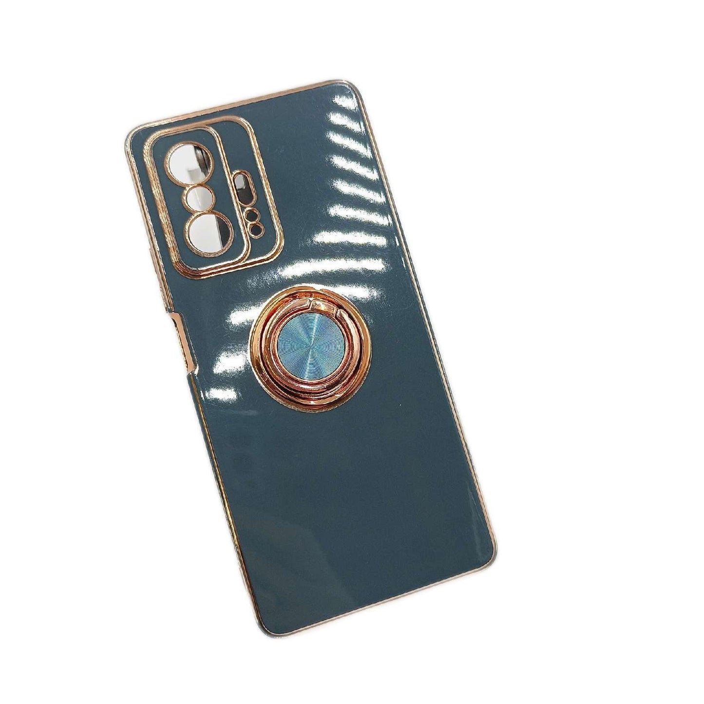 Xiaomi 11T Pro Silikonhülle Grau Kickstand Schutz Überzug Tasche Smartphone Cover