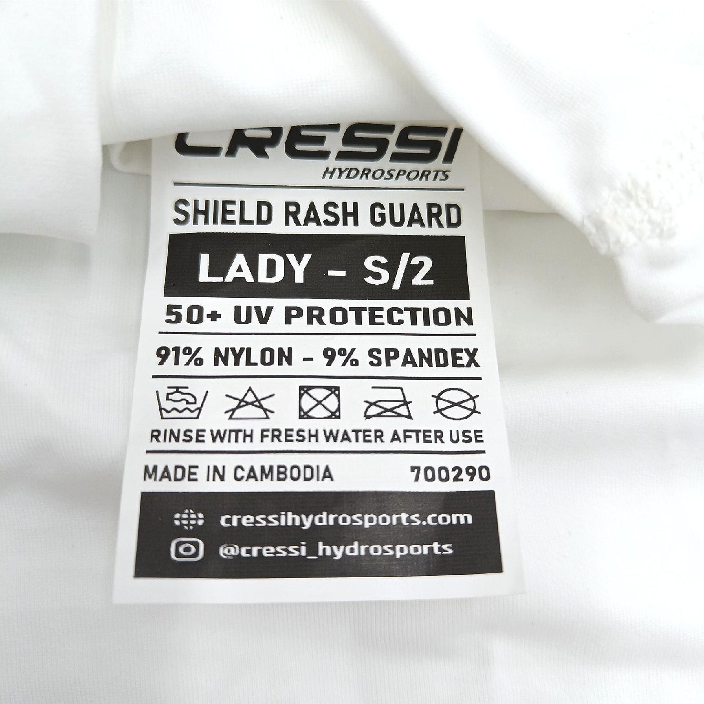 Cressi Wassersport Shirt Damen Langarm Rashguard Frauen Shield UV Schutz Sonnenschutzschicht Paddeln