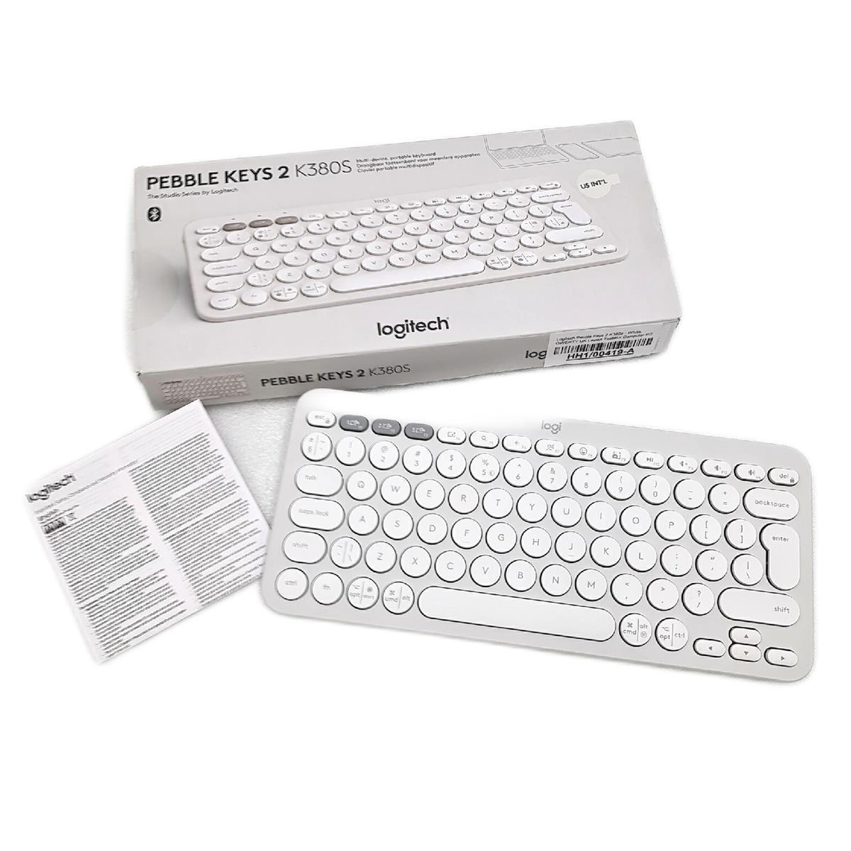 Logitech K380s Bluetooth Tastatur UK Weiß Kompakt Kabellos Schnell PC Computer Verbindung Tech