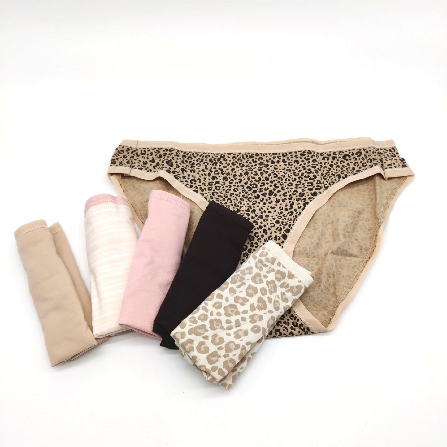 Amazon Essentials Bikinihose Damenbekleidung 6er Pack Leopardenmuster Mehrfarbig B