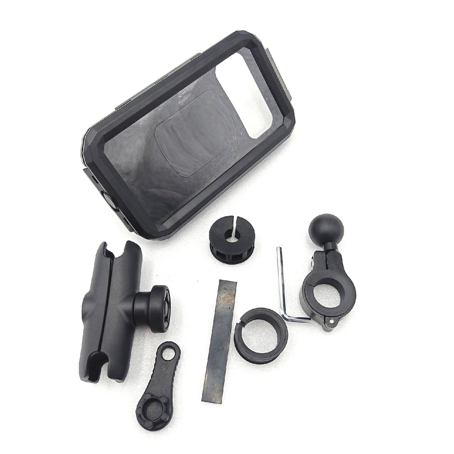 MESTOU Handyhalterung Motorrad Aluminium Kugelsockel Smartphone Gabelschutz Top-Qualität